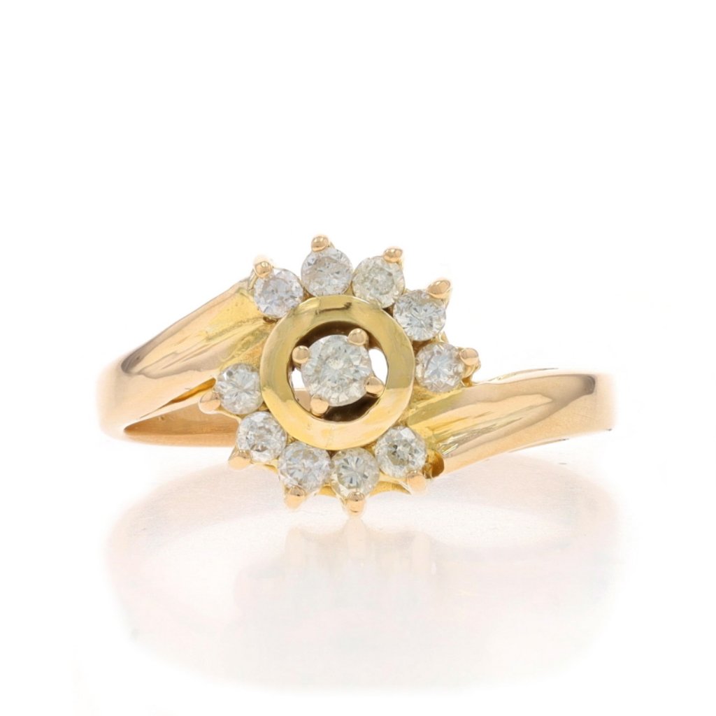 Yellow Gold Diamond Bypass Ring - 14k Round Brilliant .30ctw